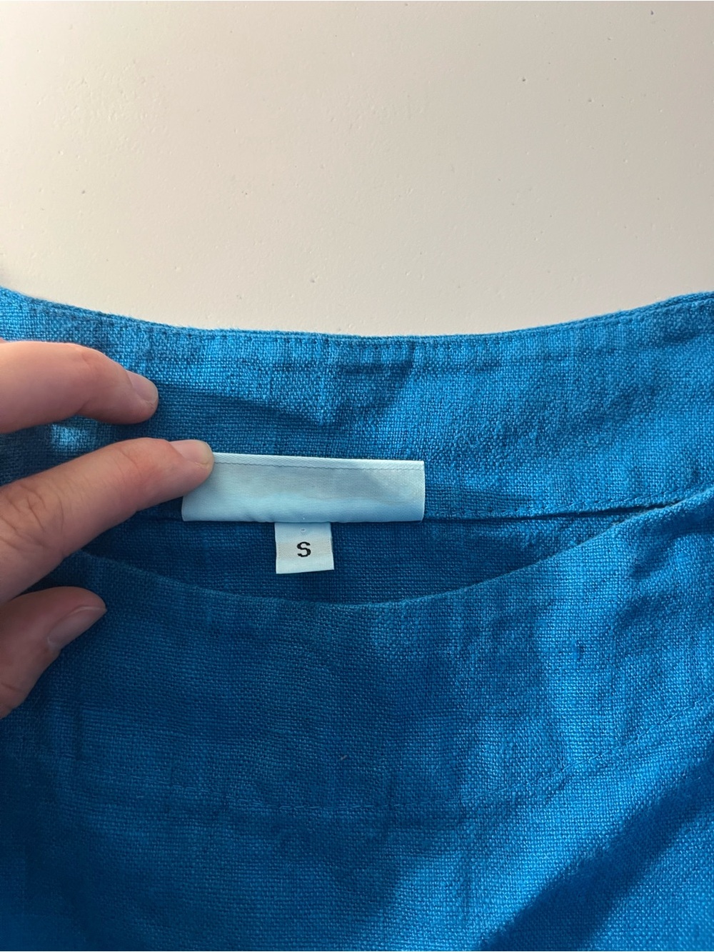 Bryn Walker Cobalt Royal Relaxed Blue 100% Linen Boatneck Oversized Top USA Made - Picture 13 of 14